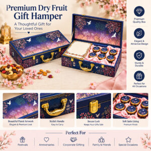 Premium Dry Fruit Gift Hamper Box | Luxury Decorative Gift Box with 6 Jars