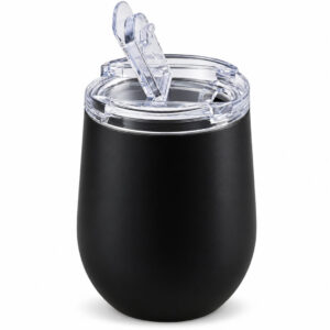 Steel Coffee Tumbler with Flip Lid | Matte Black Coffee Cup
