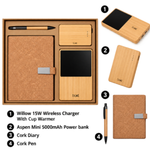 Woodsy 4 in 1 Premium Bamboo & Cork Corporate Gift Set