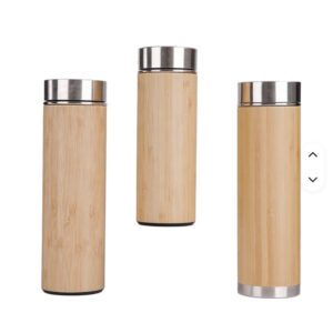 Bamboo Finish Vacuum Flask Bottle 500ml